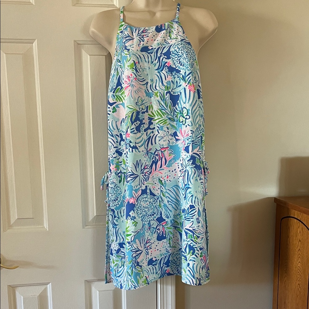 Lilly Pulitzer Blue and Pink Tropical Dress